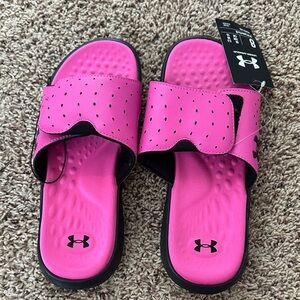 Under Armour Bright Pink Slide Sandals